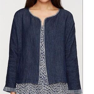 EILEEN FISHER Organic Cotton Denim Jacket Size Small Petite
